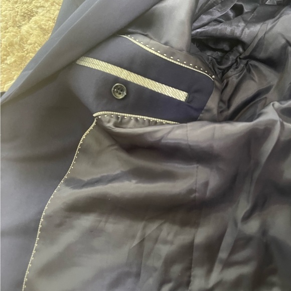 Wehilion Men's Premium Classic Navy Suit Jacket Separate Coat-Regular XXL - Picture 12 of 13